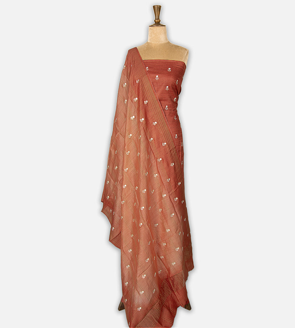 Rust Orange Tussar Salwar