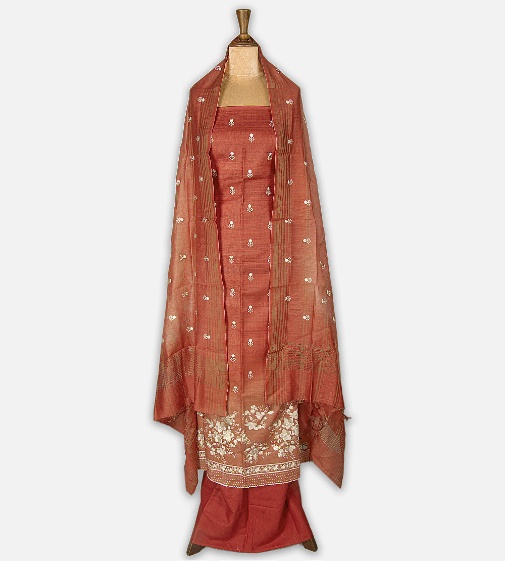 Rust Orange Tussar Salwar
