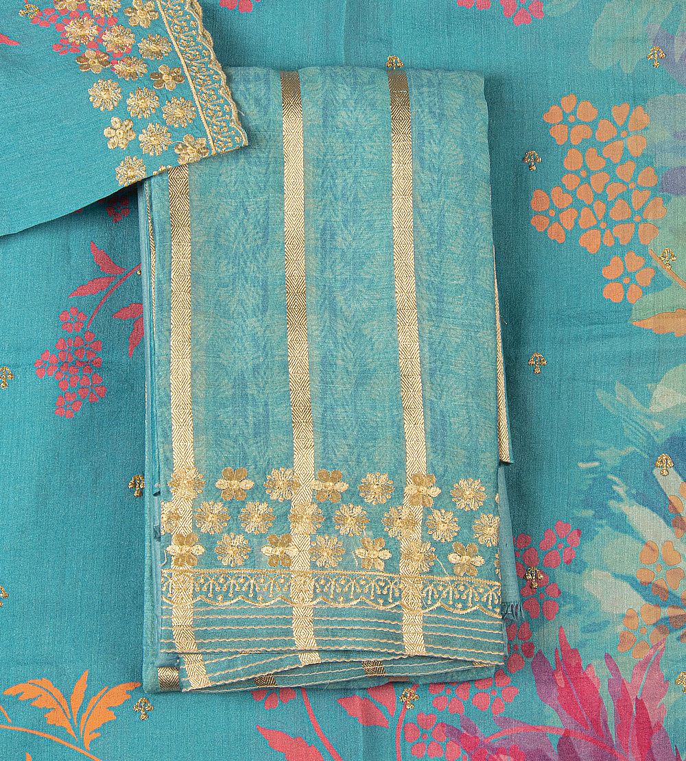 Blue Tussar Salwar