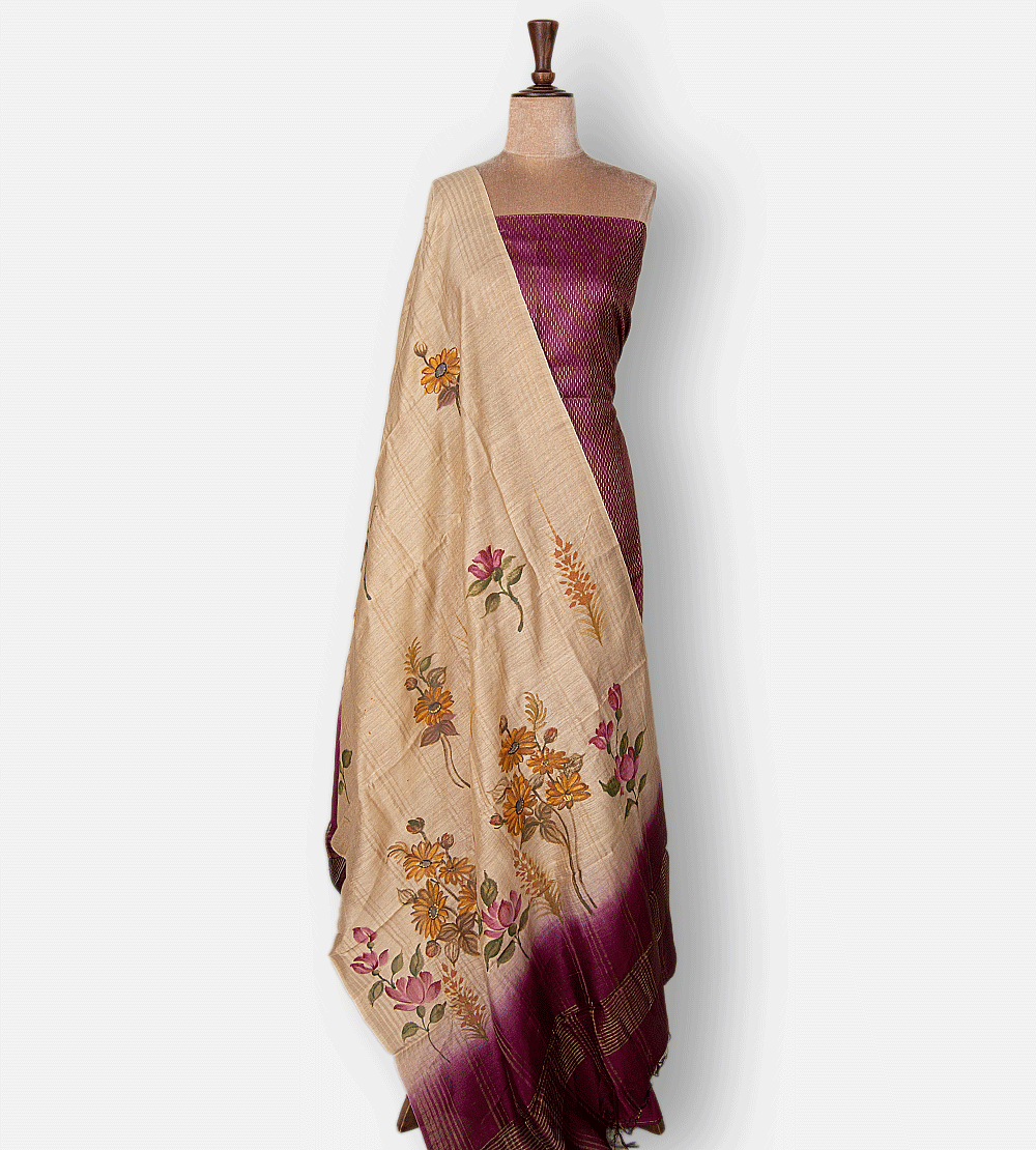 Dark Pink Tussar Salwar