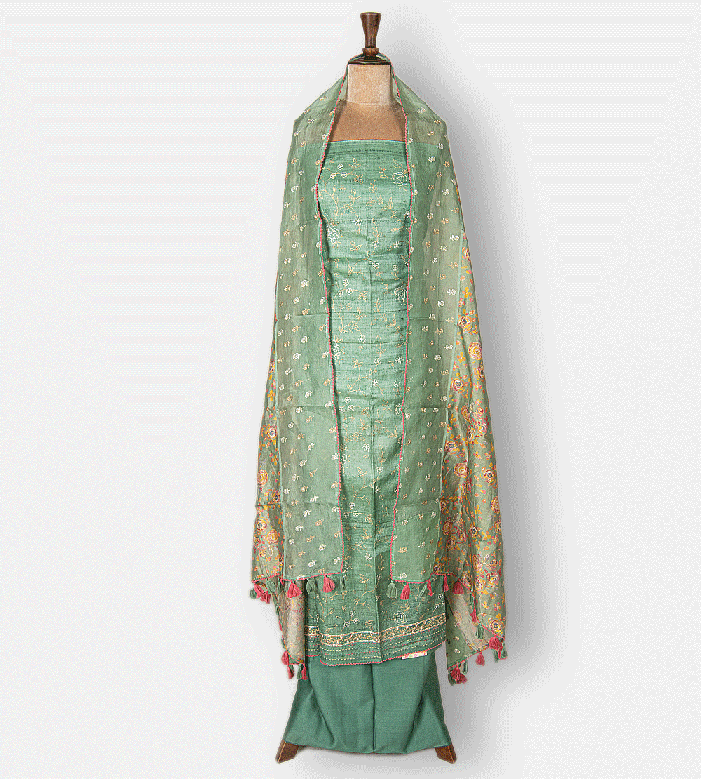 Pistachio Green Tussar Salwar
