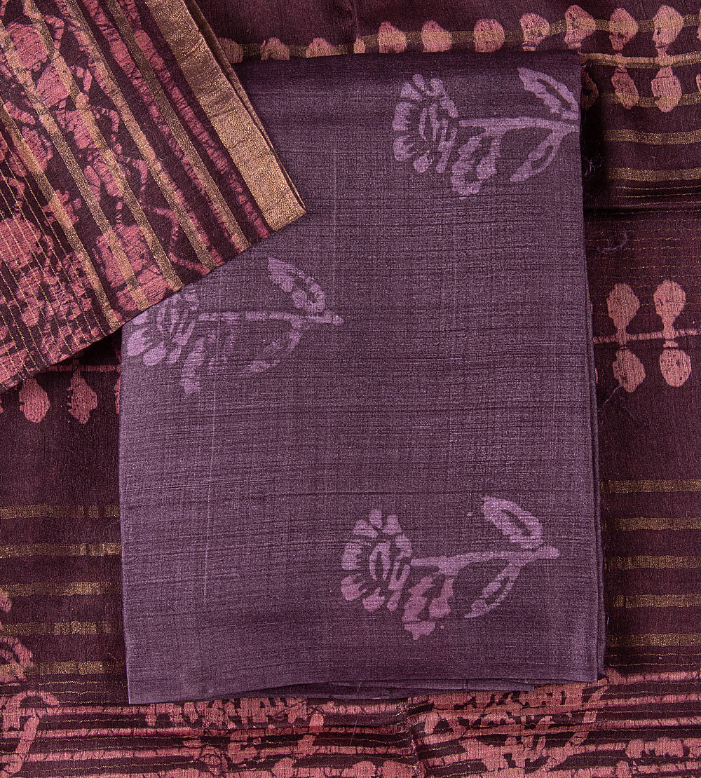 Muted Plum Purple Tussar Salwar