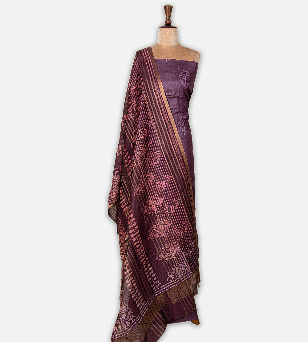 Muted Plum Purple Tussar Salwar