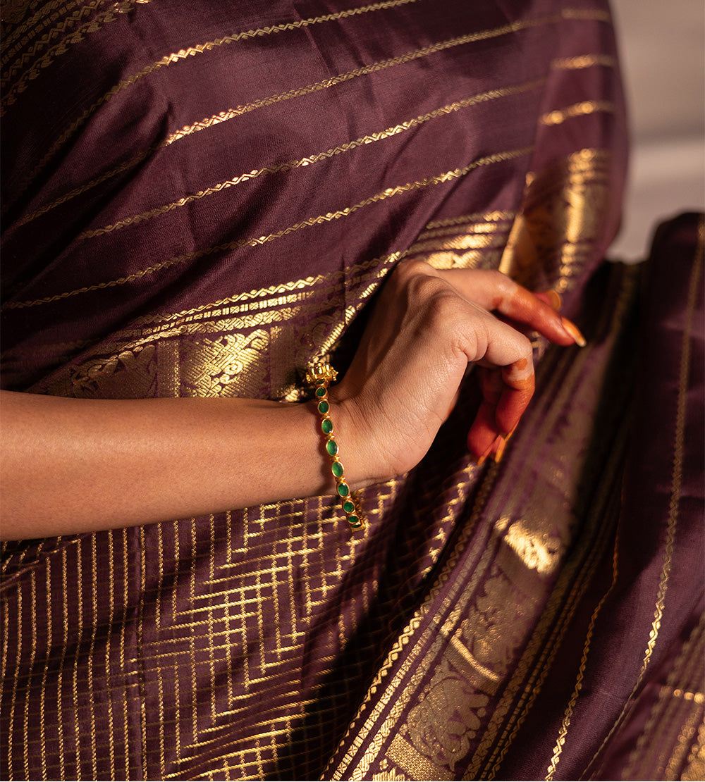 Brown Kanchipuram Silk Saree