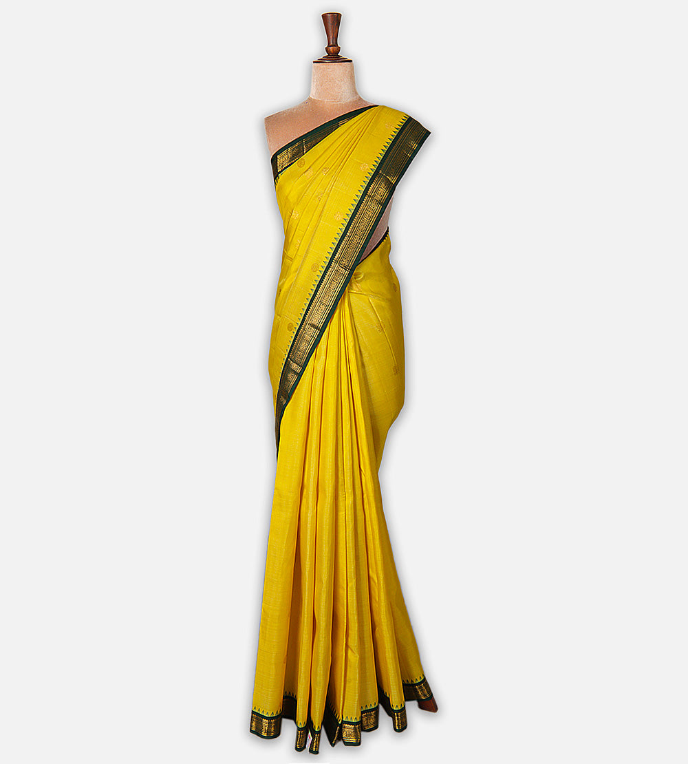 Yellow Kanchipuram Silk Saree