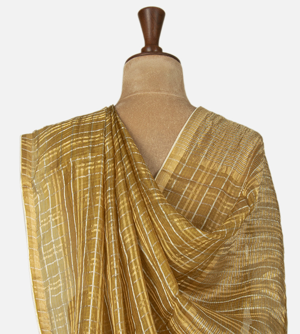 Gold Colour Tissue Kota Silk Saree