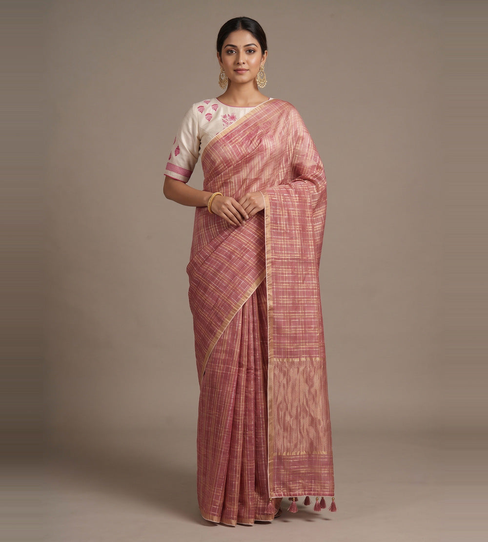 Light Pink Kota Silk Saree