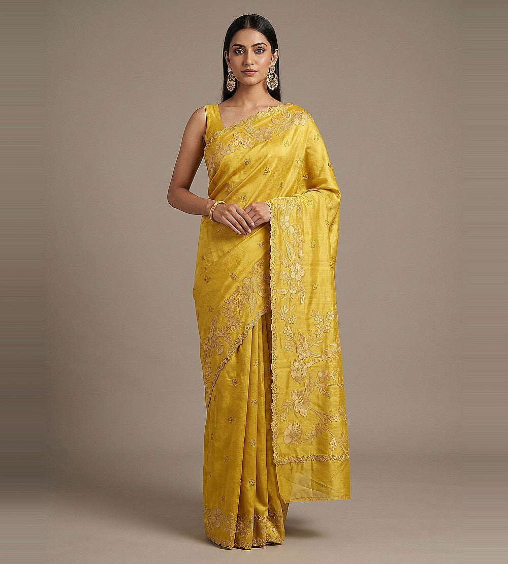 Gold Colour Tussar Saree