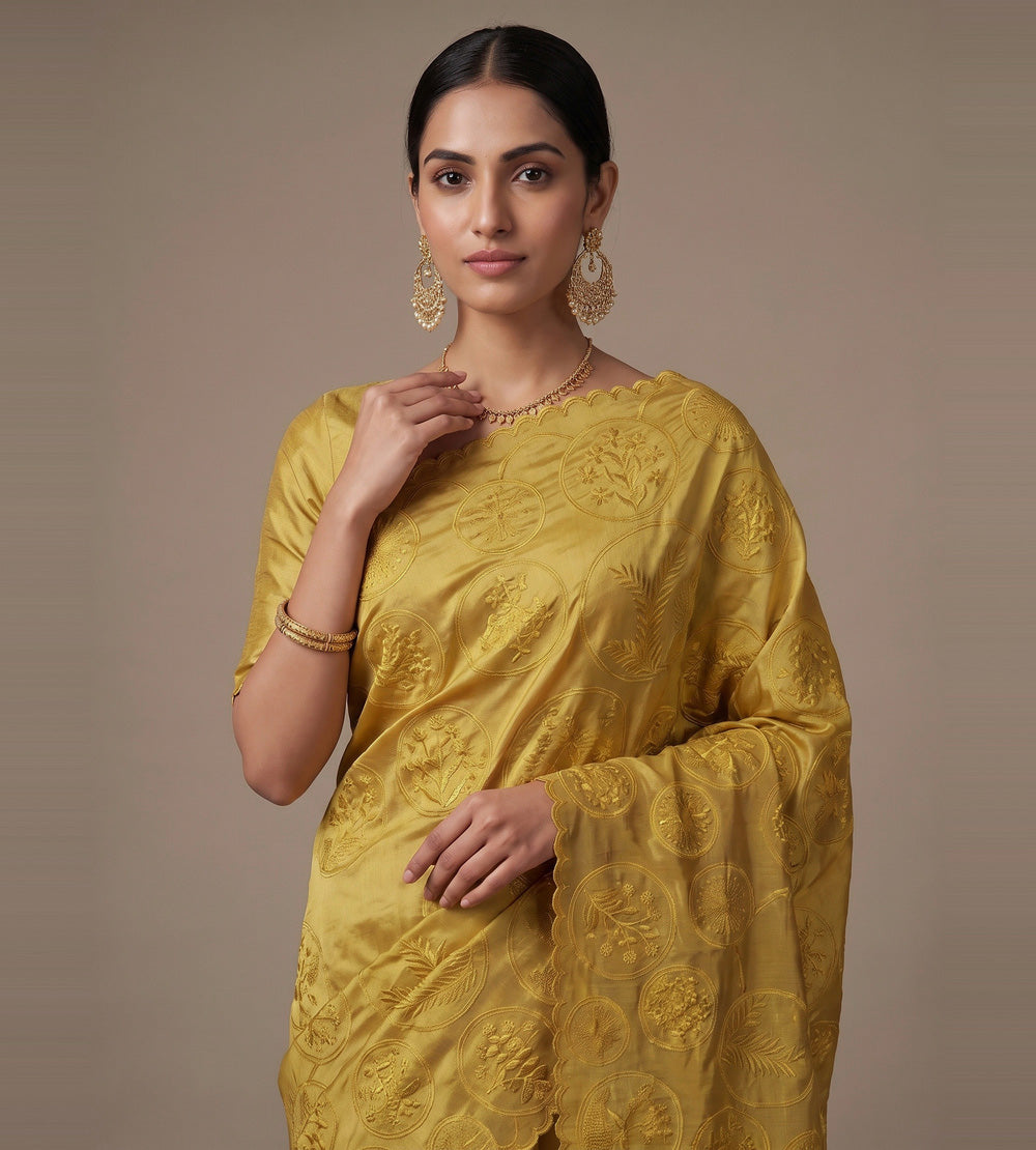 Gold Colour Organza Saree