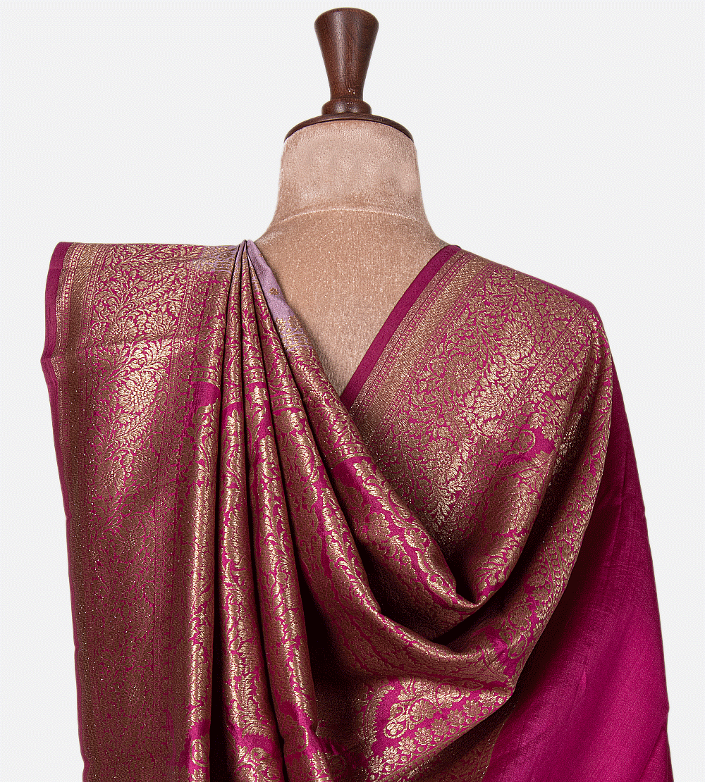 Baby Pink Banarasi Tussar Saree