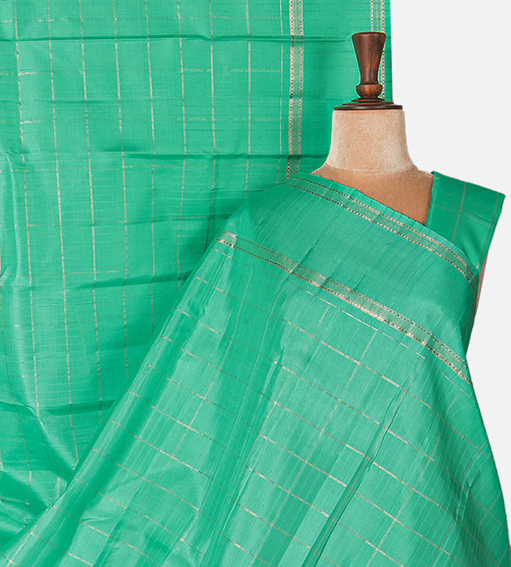 Turquoise Green Kanchipuram Silk Saree