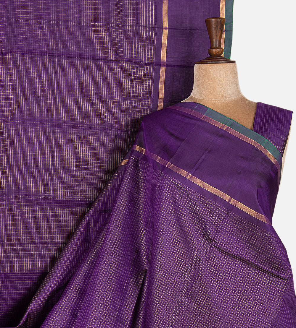 Purple Kanchipuram Silk Saree