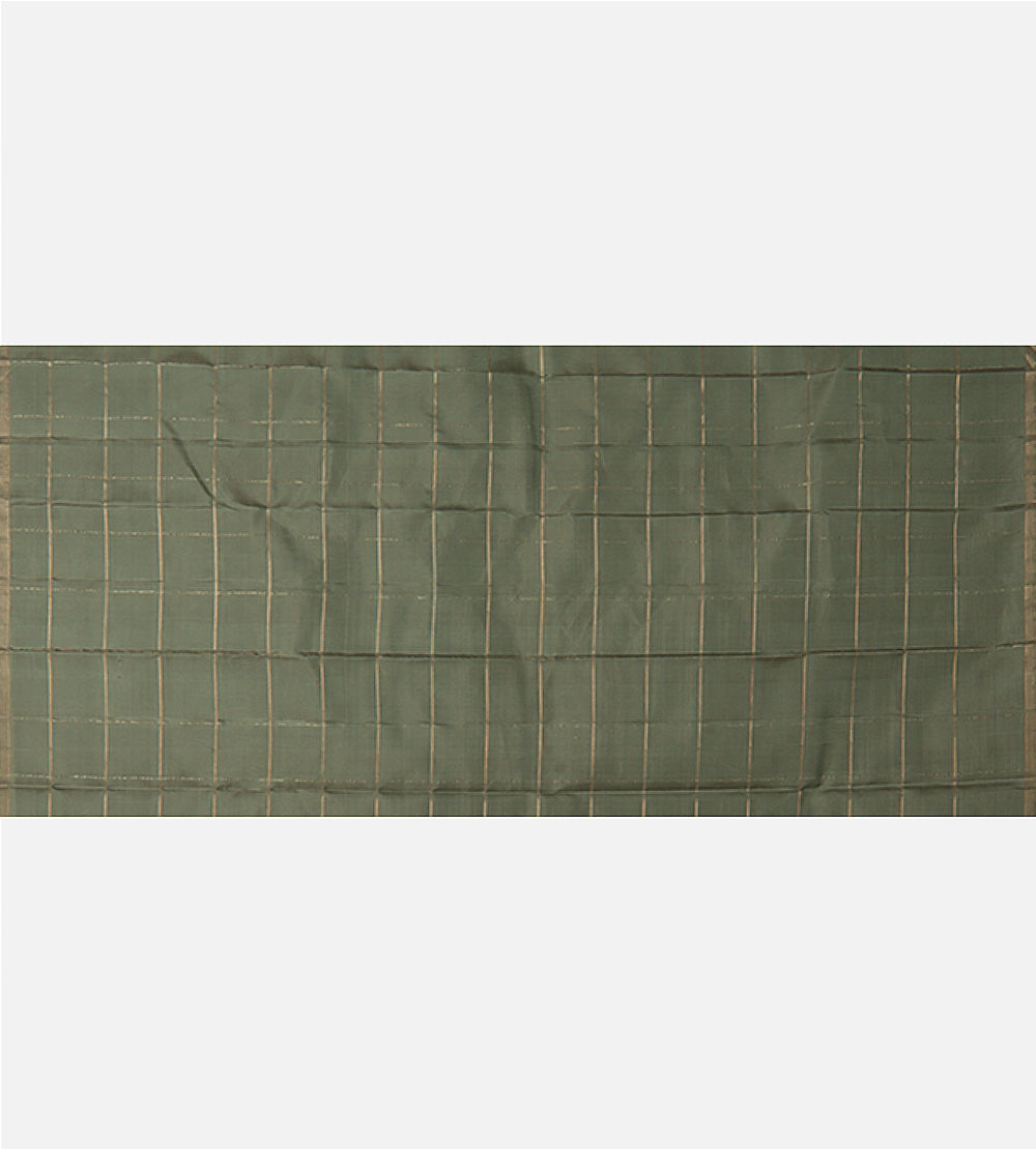 Olive Green Kanchipuram Silk Saree