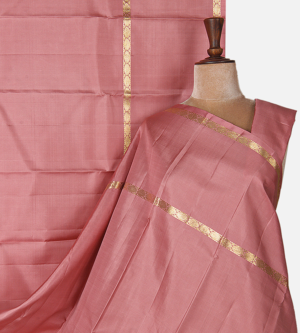 Dusty Rose Pink Kanchipuram Silk Saree