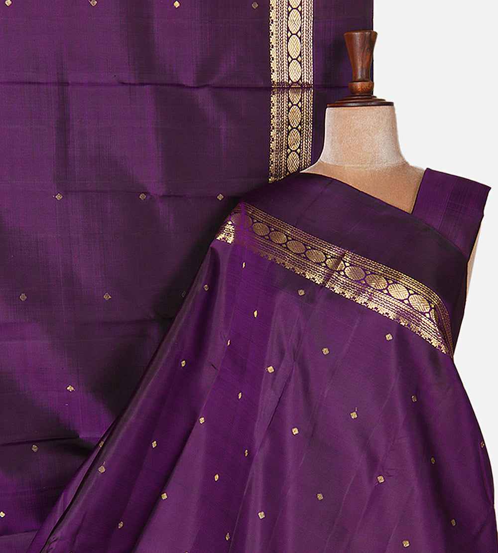 Purple Kanchipuram Silk Saree