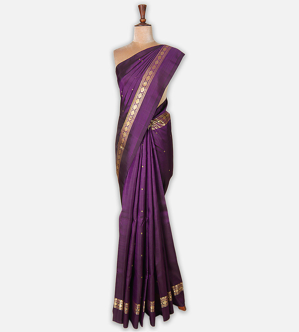 Purple Kanchipuram Silk Saree