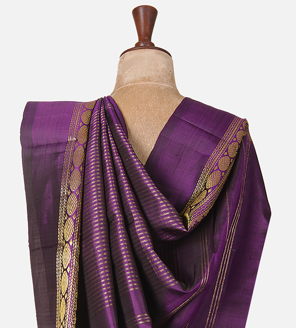 Purple Kanchipuram Silk Saree