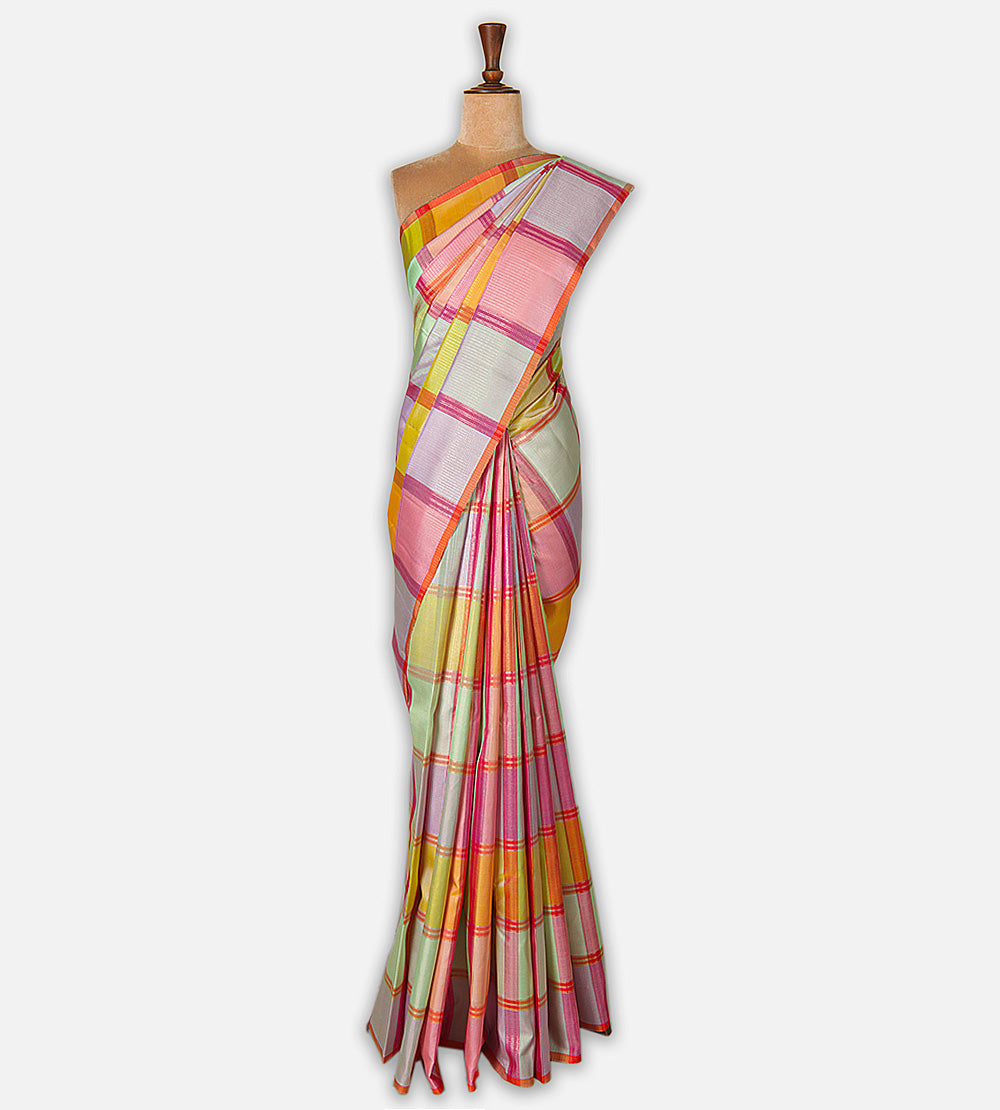 Multicolour Kanchipuram Silk Saree