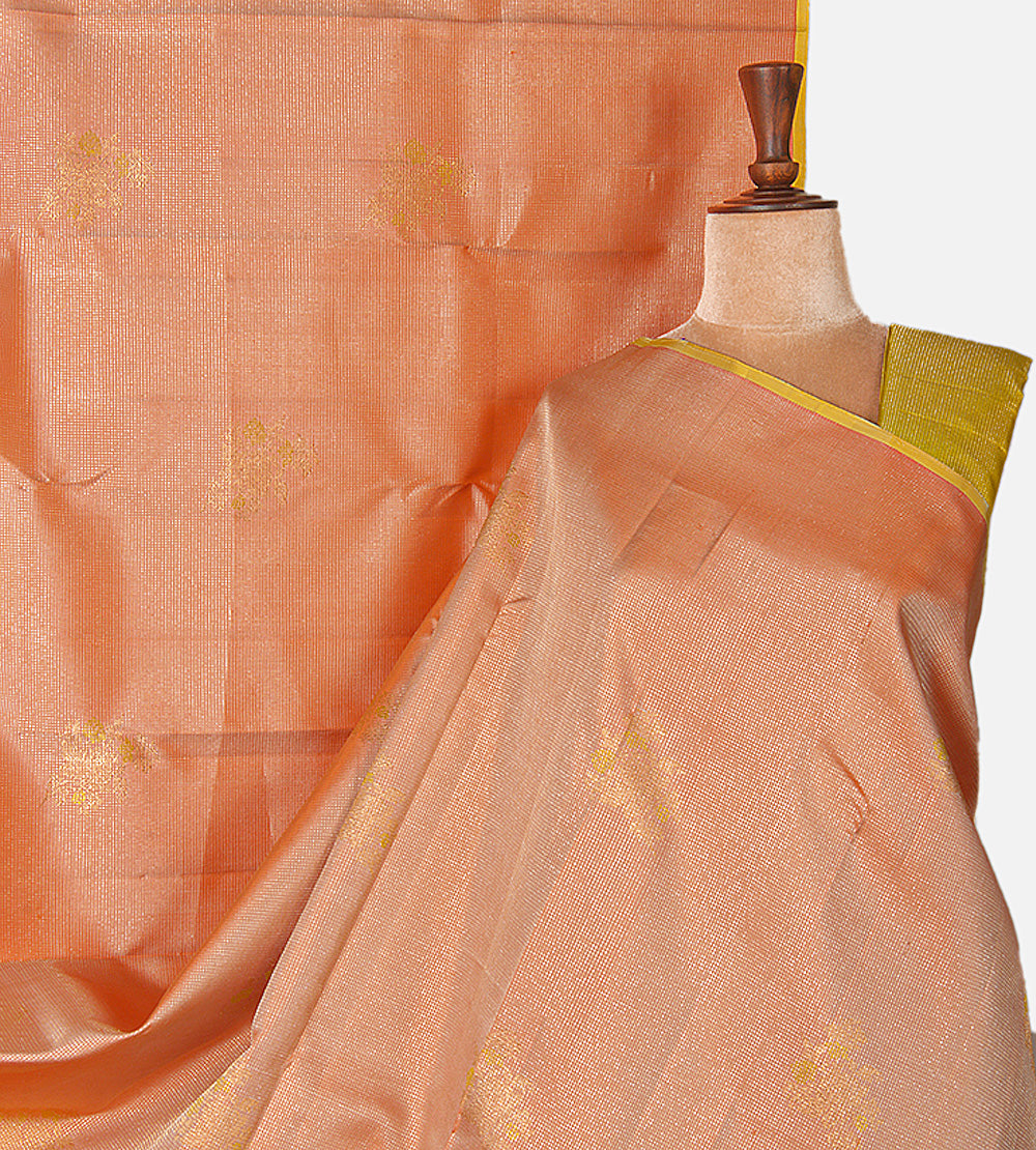 Peach Kanchipuram Silk Saree