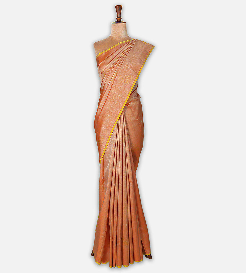 Peach Kanchipuram Silk Saree