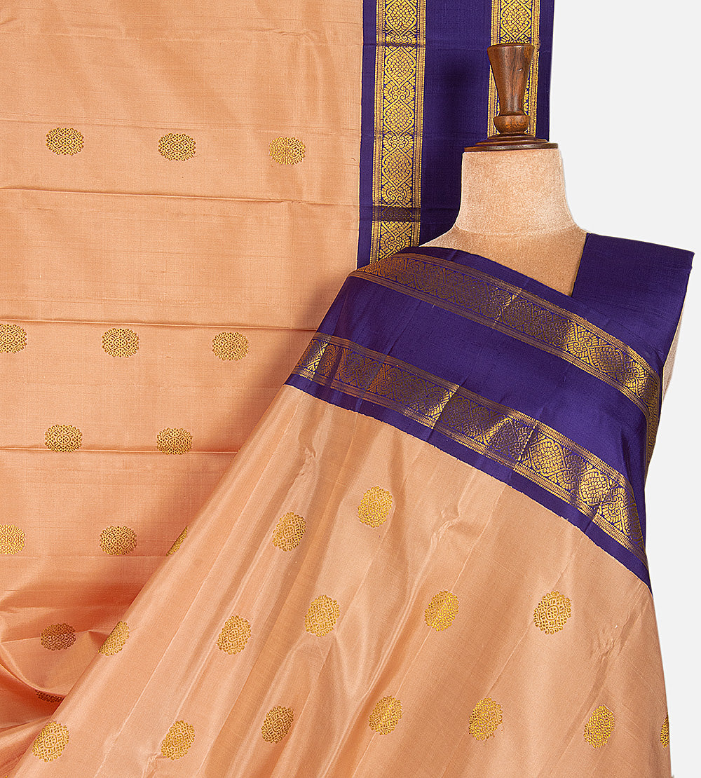 Peach Kanchipuram Silk Saree