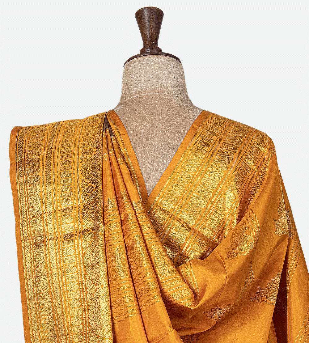 Brown Kanchipuram Silk Saree