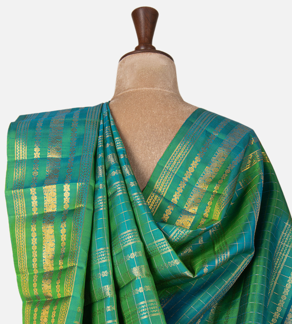 Multicolour Kanchipuram Silk Saree