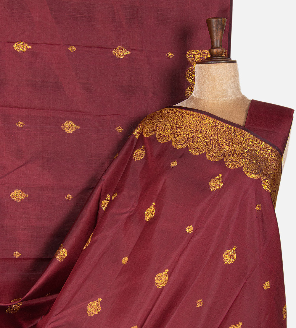 Maroon Kanchipuram Silk Saree