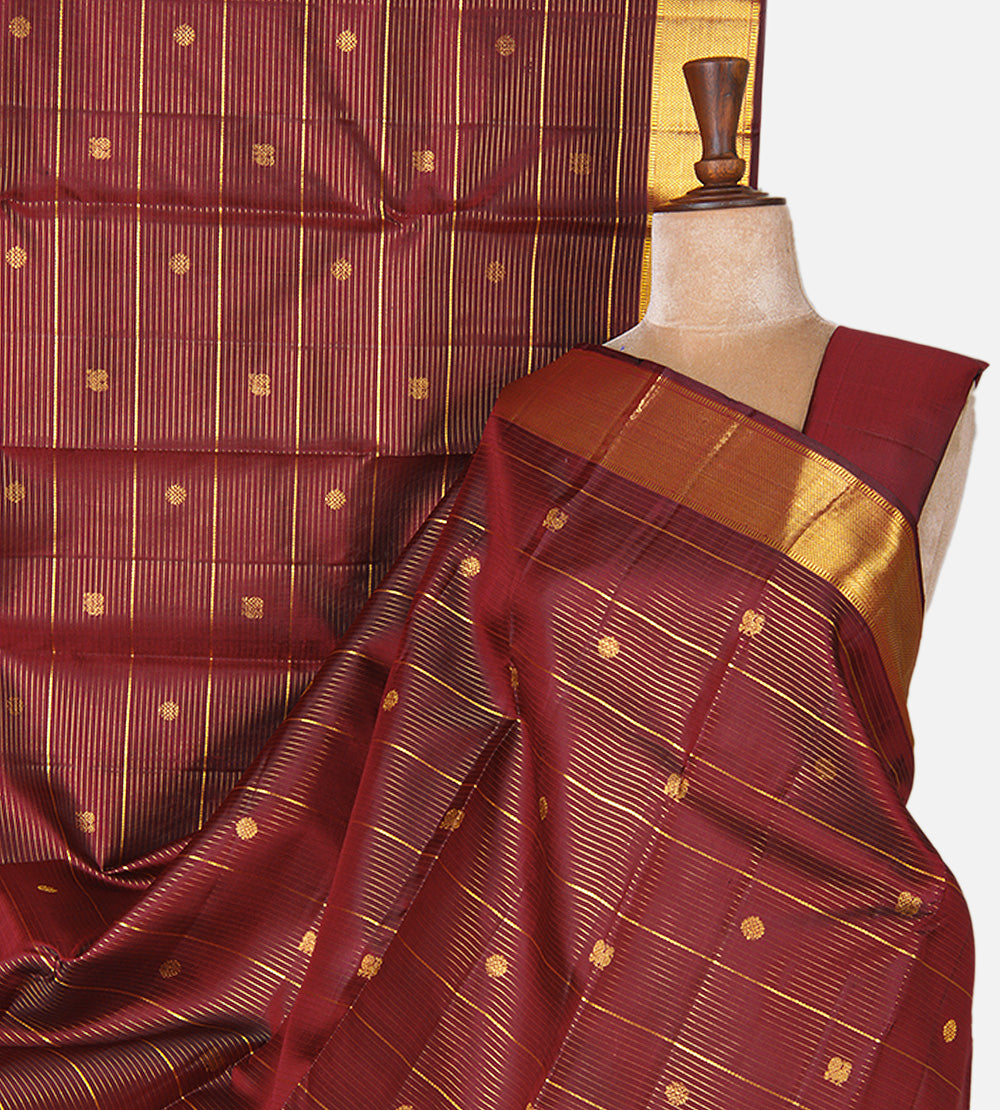 Maroon Kanchipuram Silk Saree