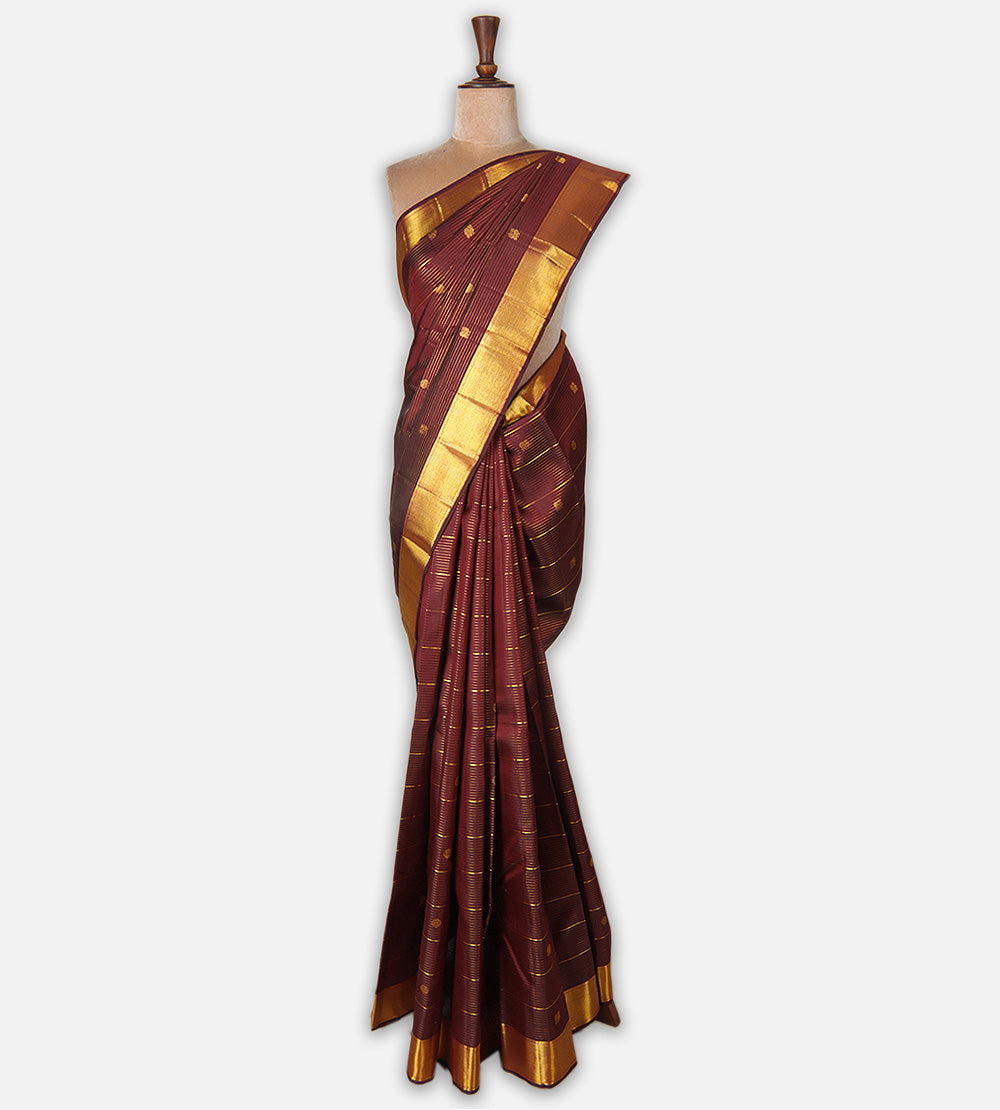 Maroon Kanchipuram Silk Saree
