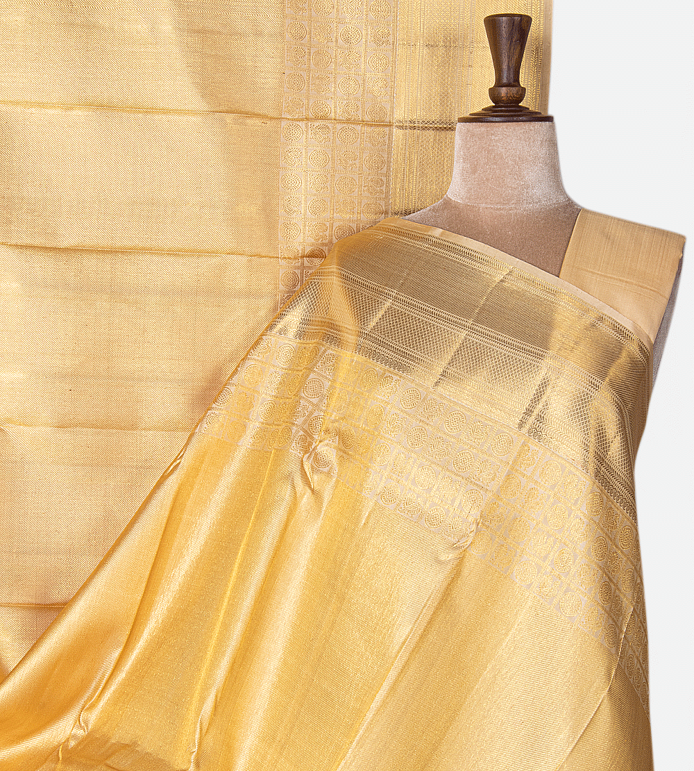 Creme Kanchipuram Silk Saree