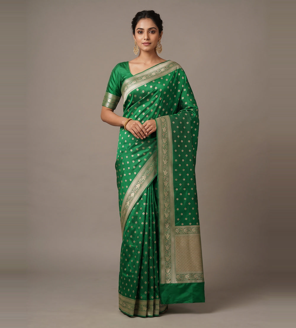 Green Banarasi Silk Saree