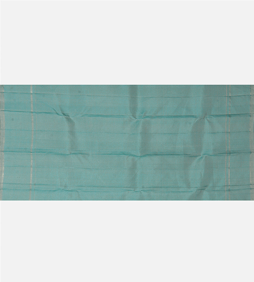 Turquoise Blue Kanchipuram Silk Saree