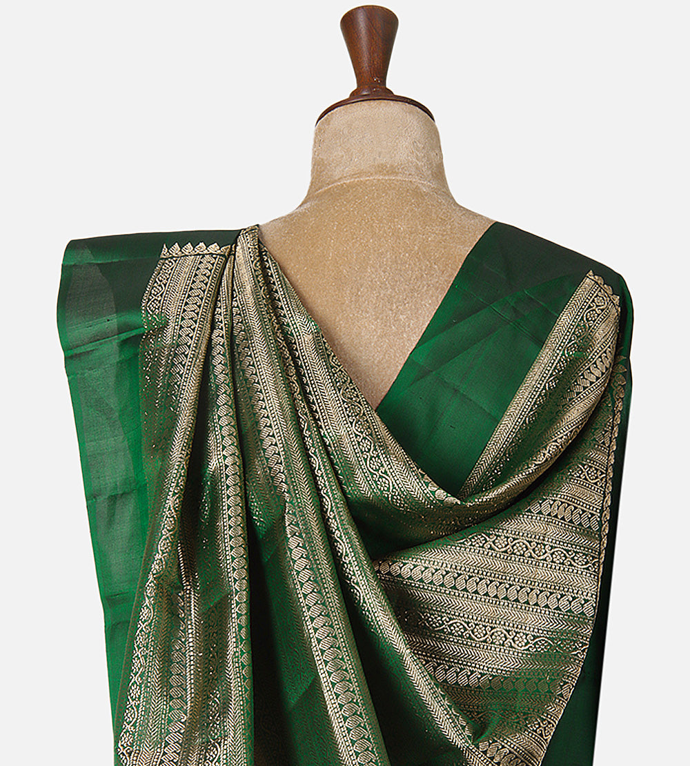Mustard gold Kanchipuram Silk Saree