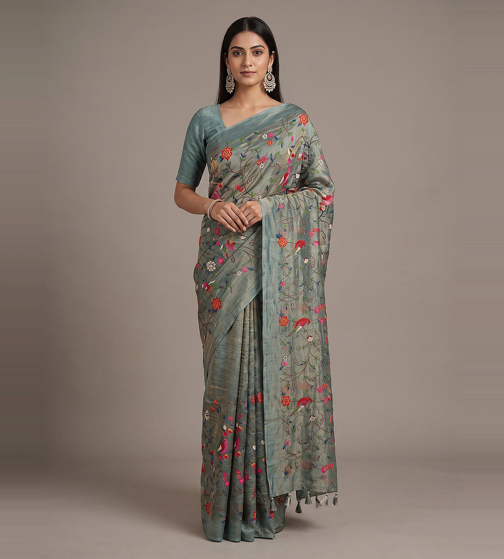 Blue Kota Silk Saree