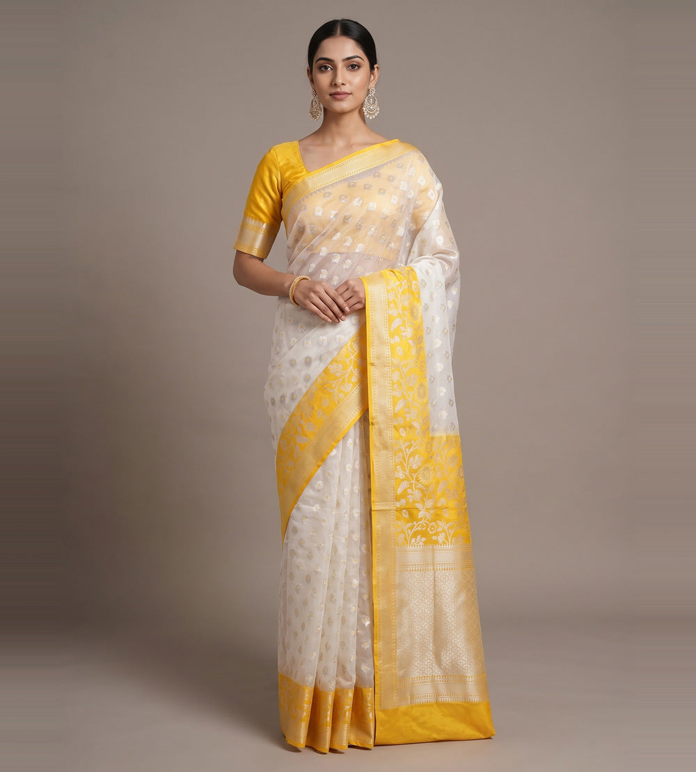 Off-White Kora Organza Saree