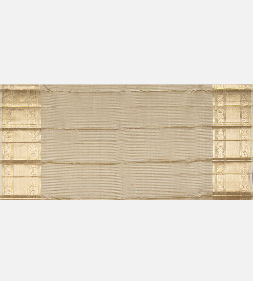 Creme Kanchipuram Silk Saree