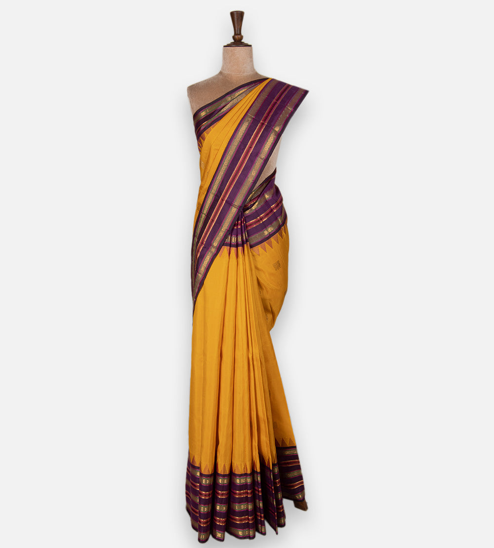 Yellow Kanchipuram Silk Saree