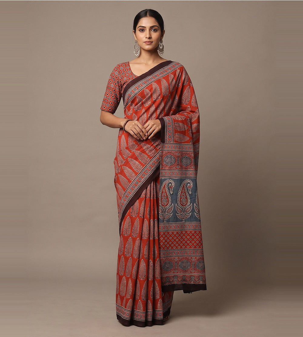 Red Modal Silk Saree