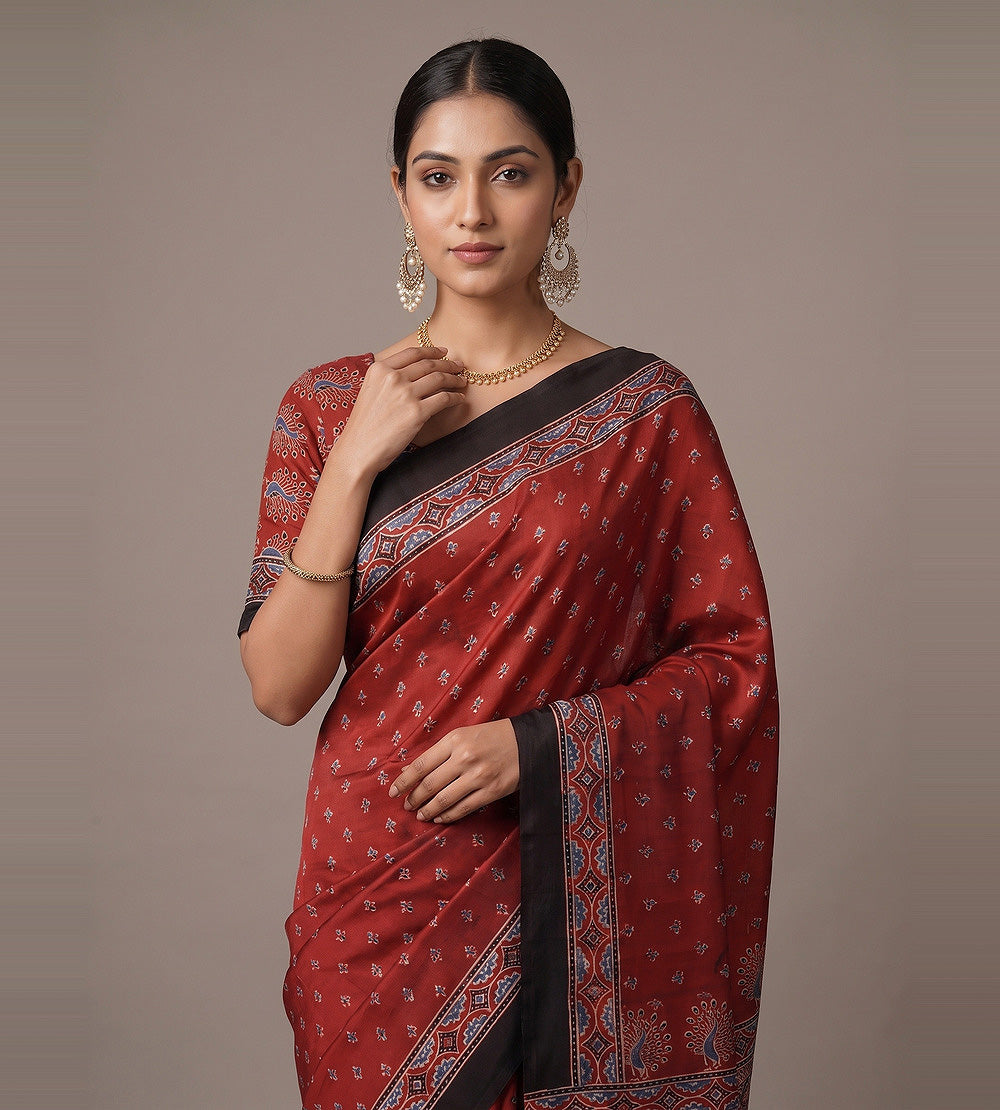 Maroon Modal Silk Saree