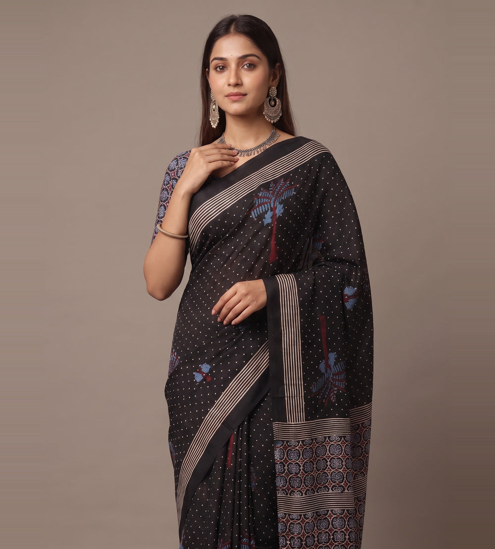 Black Modal Silk Saree