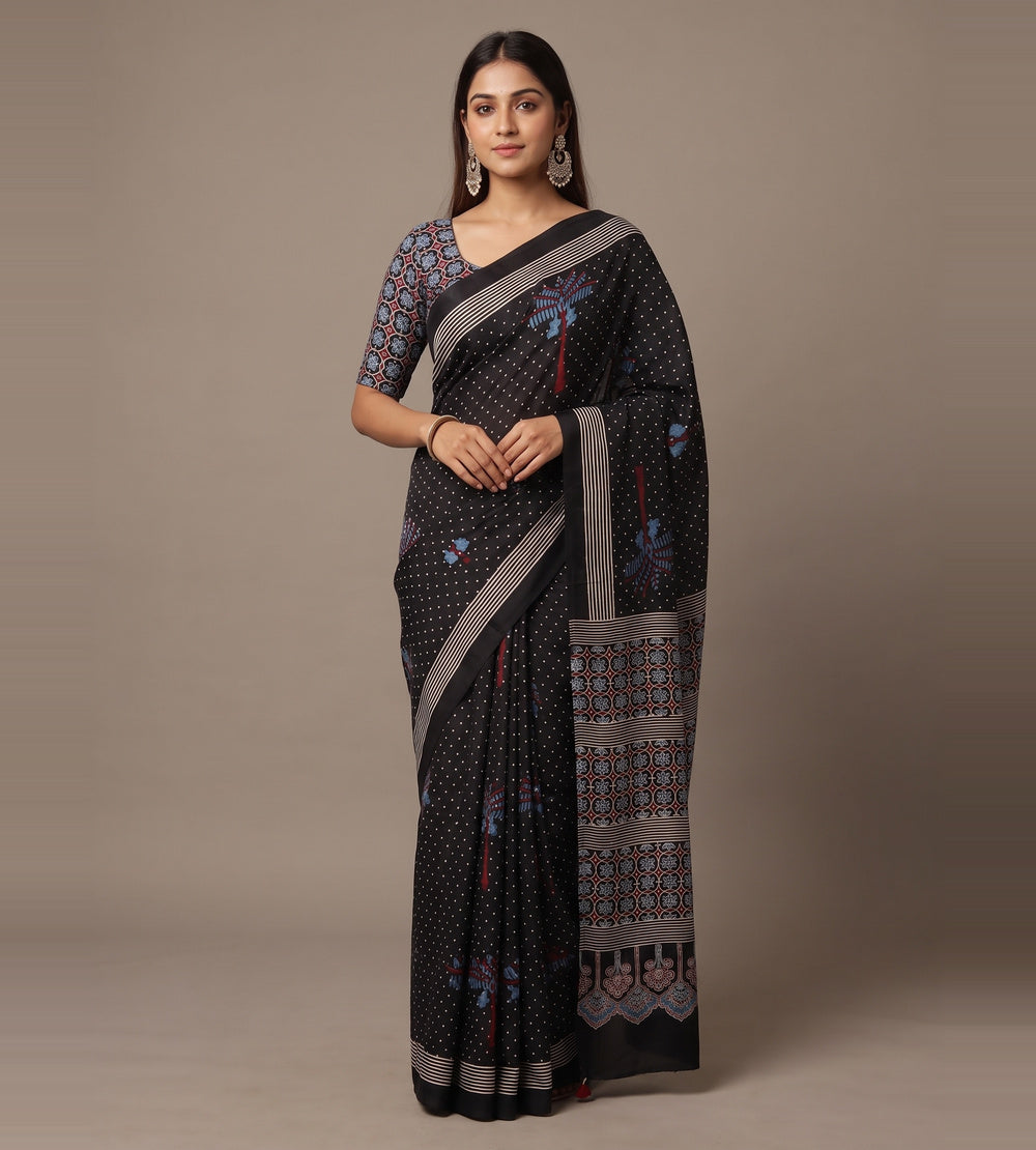 Black Modal Silk Saree