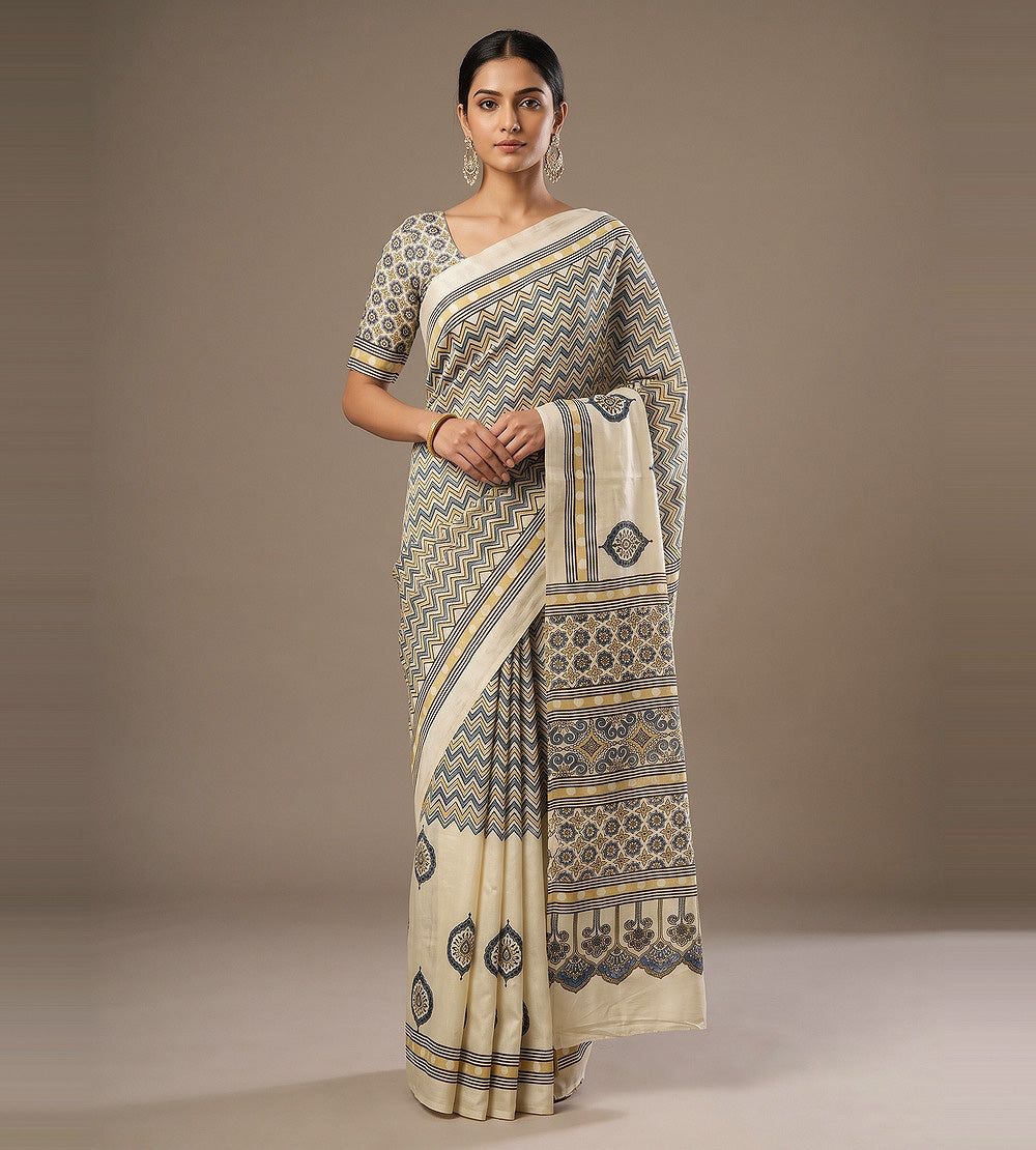 Light Beige Modal Silk Saree