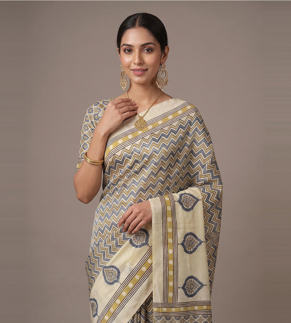 Light Beige Modal Silk Saree