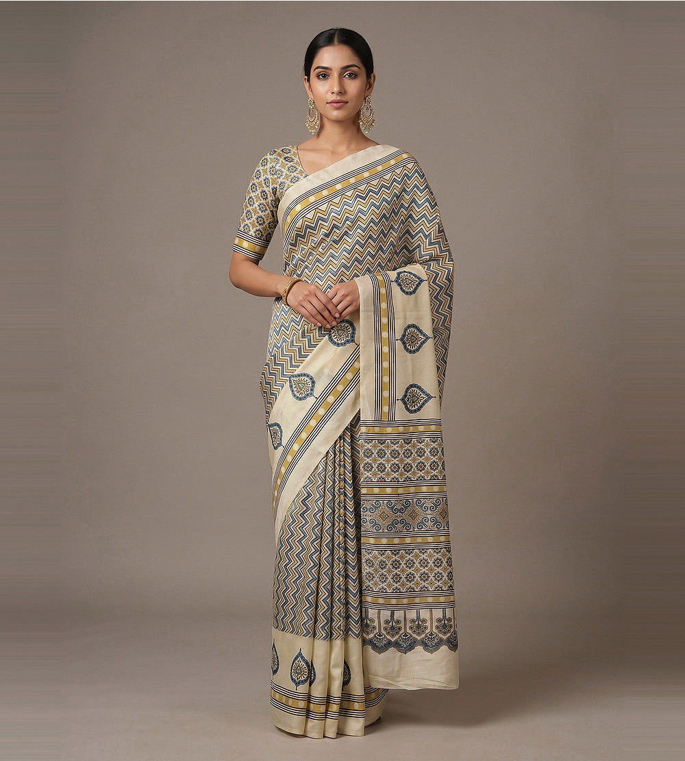 Light Beige Modal Silk Saree