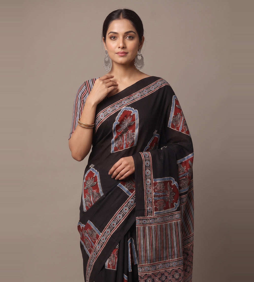 Black Modal Silk Saree