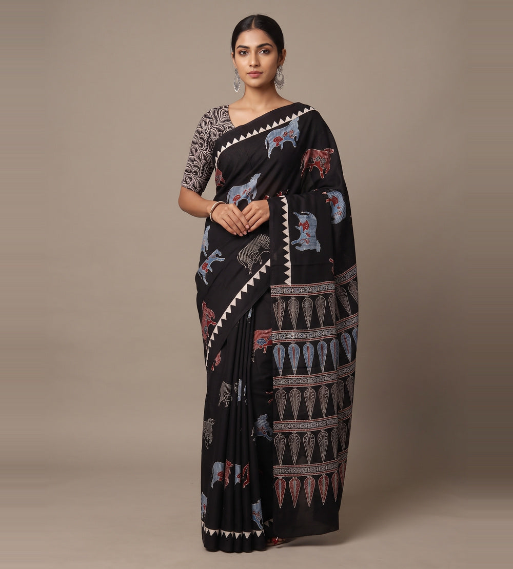 Black Modal Silk Saree