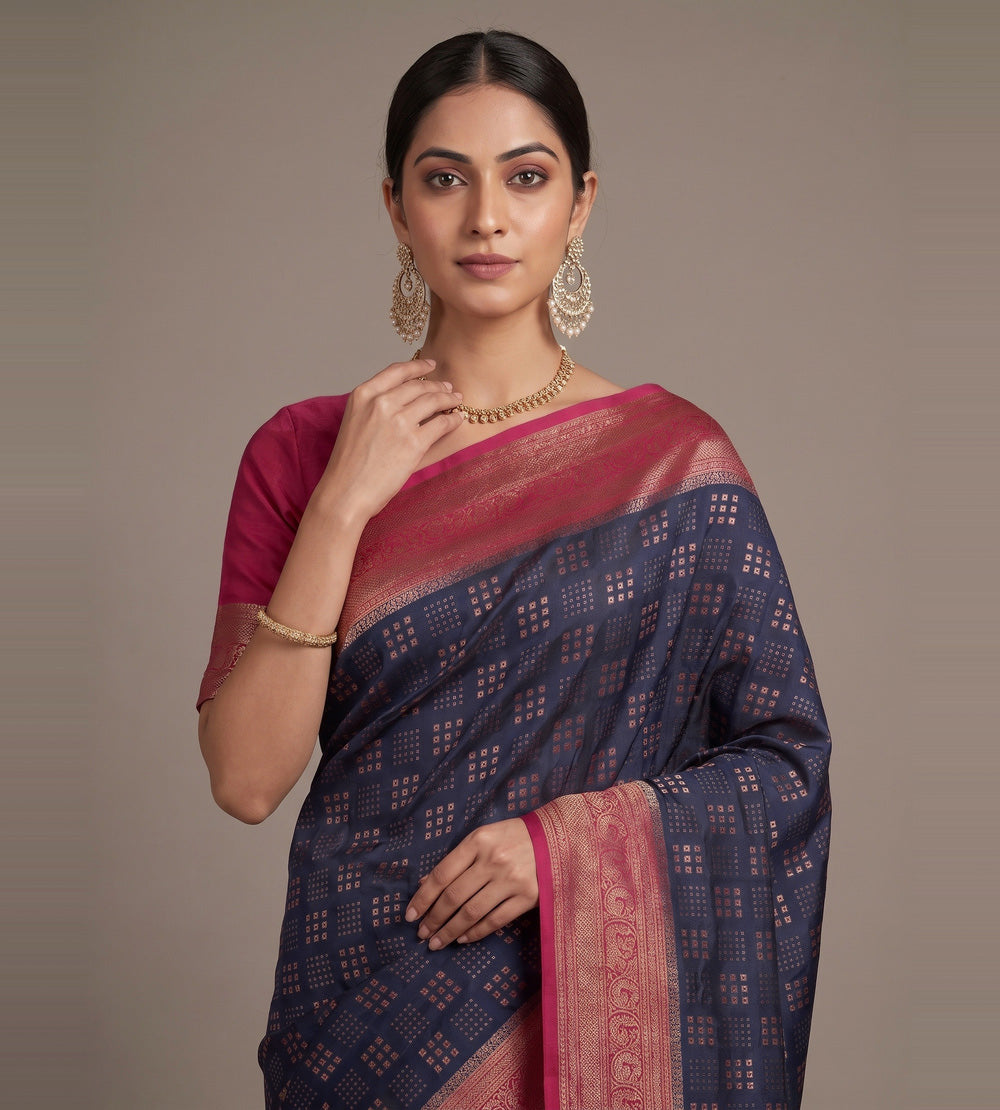 Blue Chaniya Silk Saree