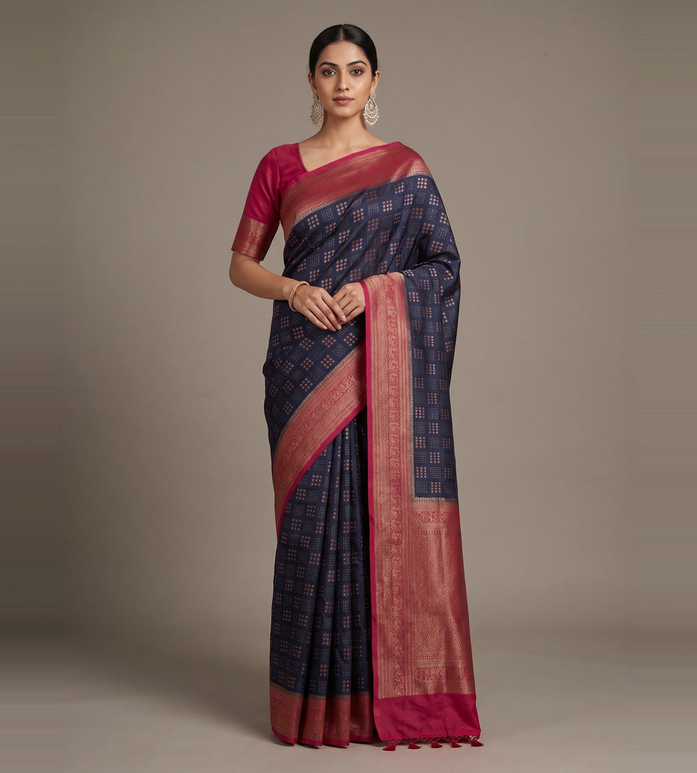 Blue Chaniya Silk Saree