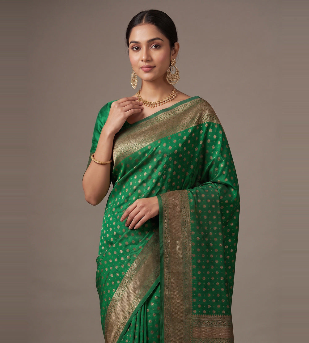 Green Chaniya Silk Saree